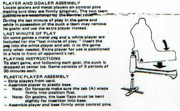Coleco banana blade players assembly instructions.